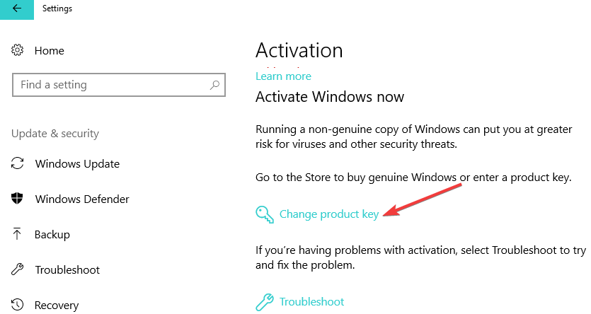 cambiar la clave de producto de windows