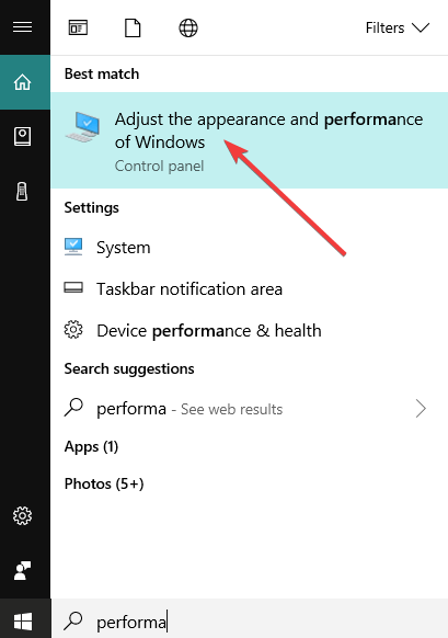 Ajustar el rendimiento de la apariencia PC con Windows