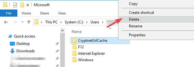 Eliminar carpeta CryptnetUrlCache