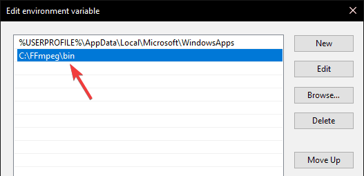 agregar nueva ruta ffmpeg windows 10 cómo descargar e instalar