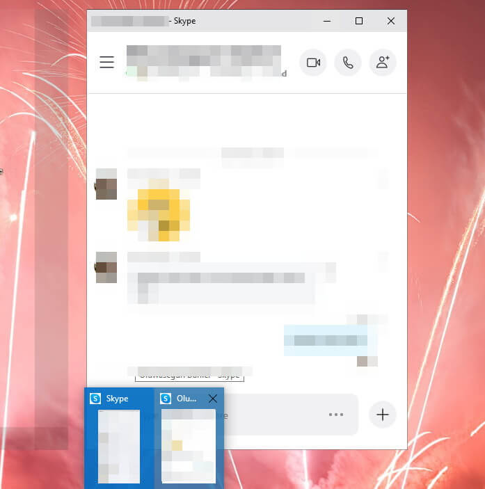 Vista previa en miniatura de Skype sobre cómo reagrupar ventanas en Skype