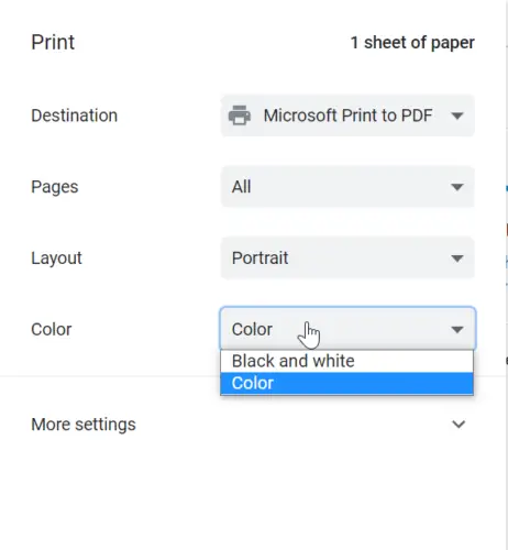 cómo habilitar la impresión de colores e imágenes de fondo en la configuración de Chrome