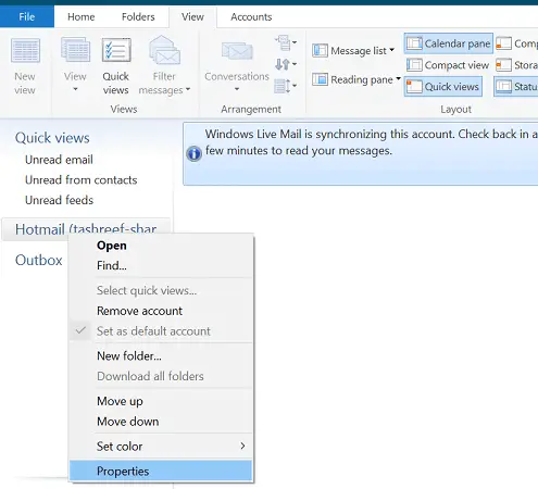 Cambiar la cuenta de Windows Live Mail de POP3 a IMAP