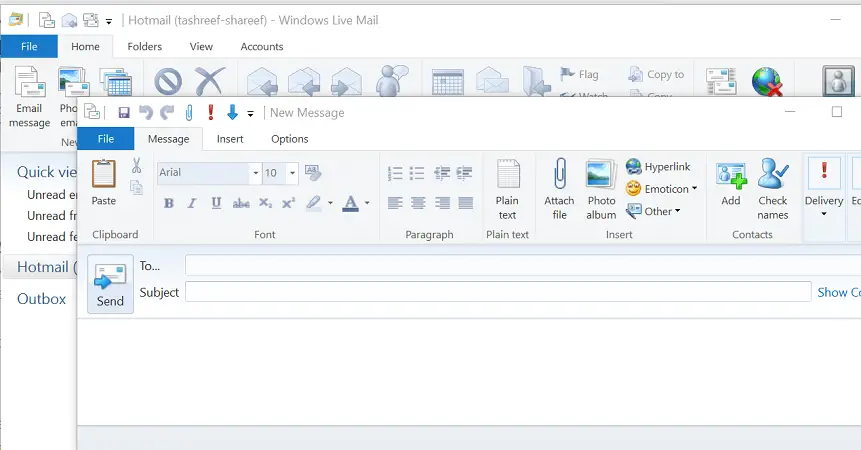enviar varios correos electrónicos en el cliente de Windows Live Mail