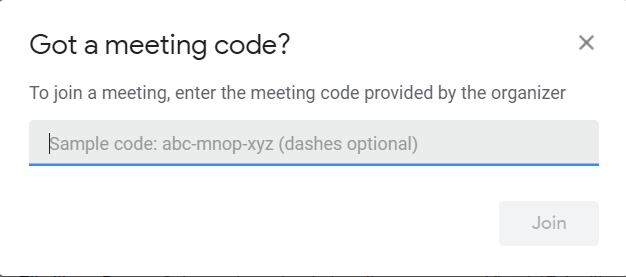 código de reunión