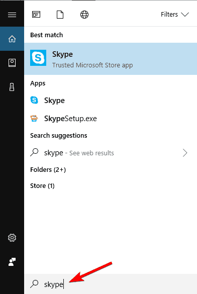 Desinstalar Skype desde Inicio