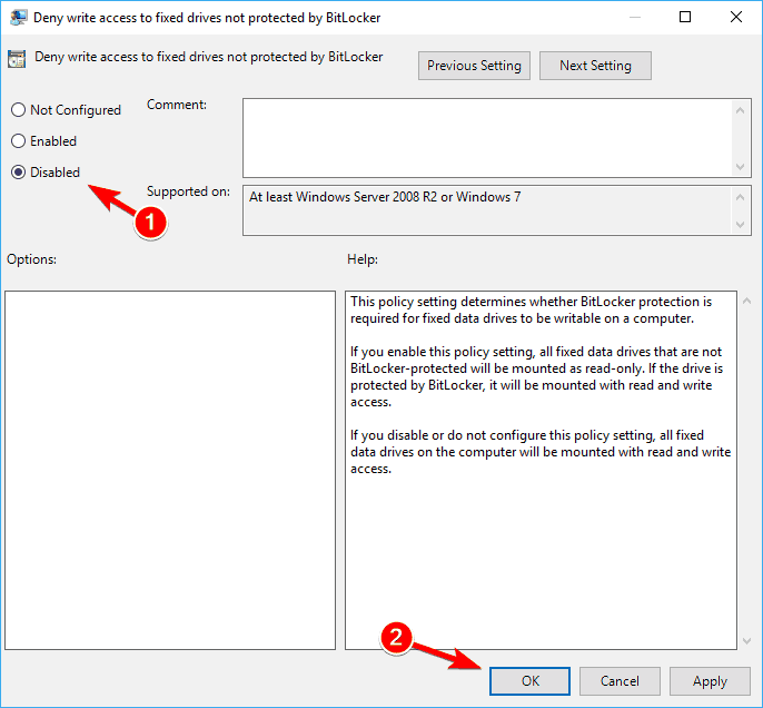 Deshabilite BitLocker para actualizar el BIOS