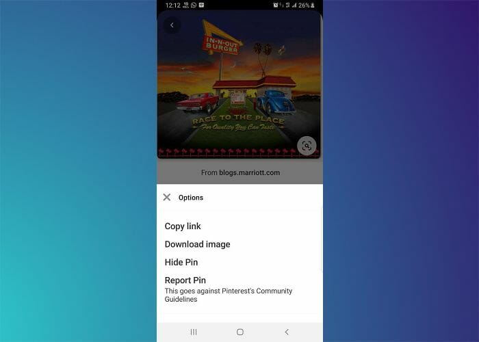 guardar imágenes de Pinterest en el teléfono Android