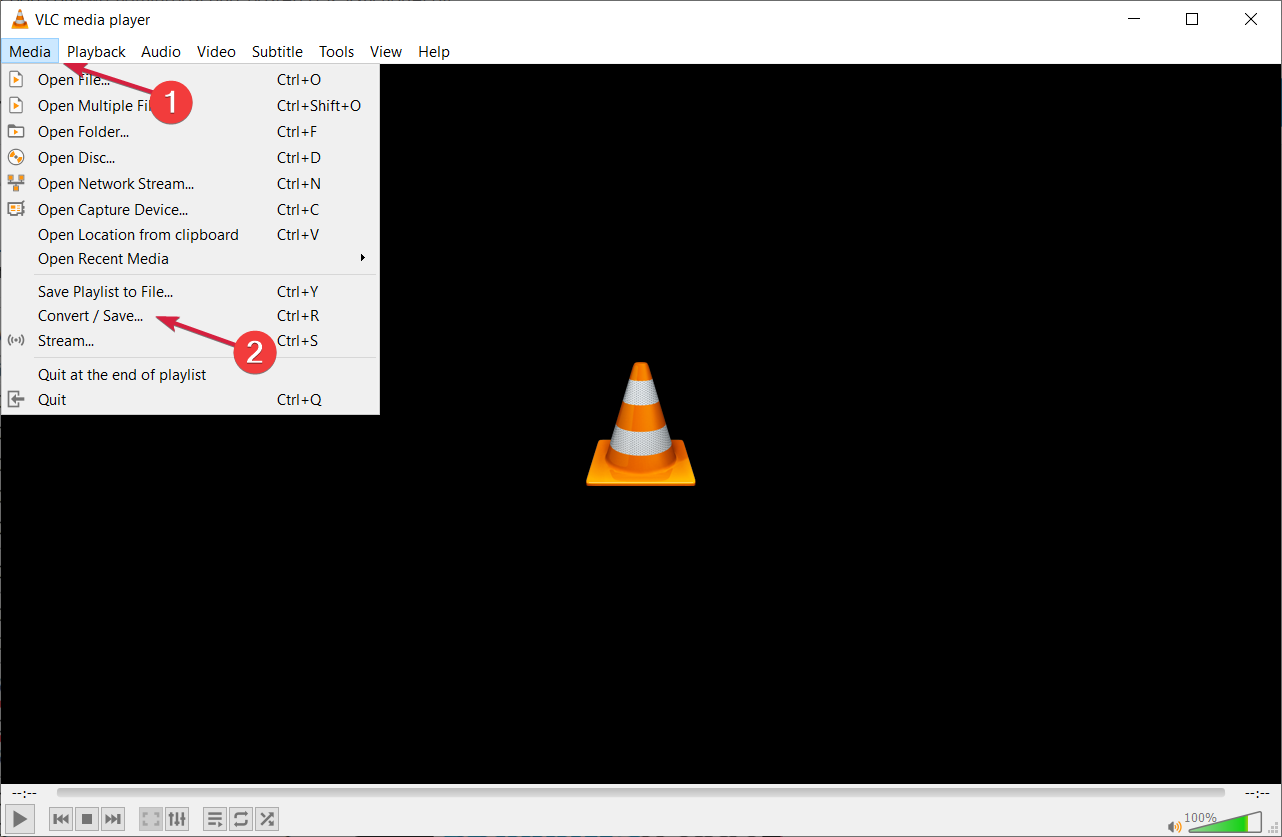 vlc convertir o guardar opción