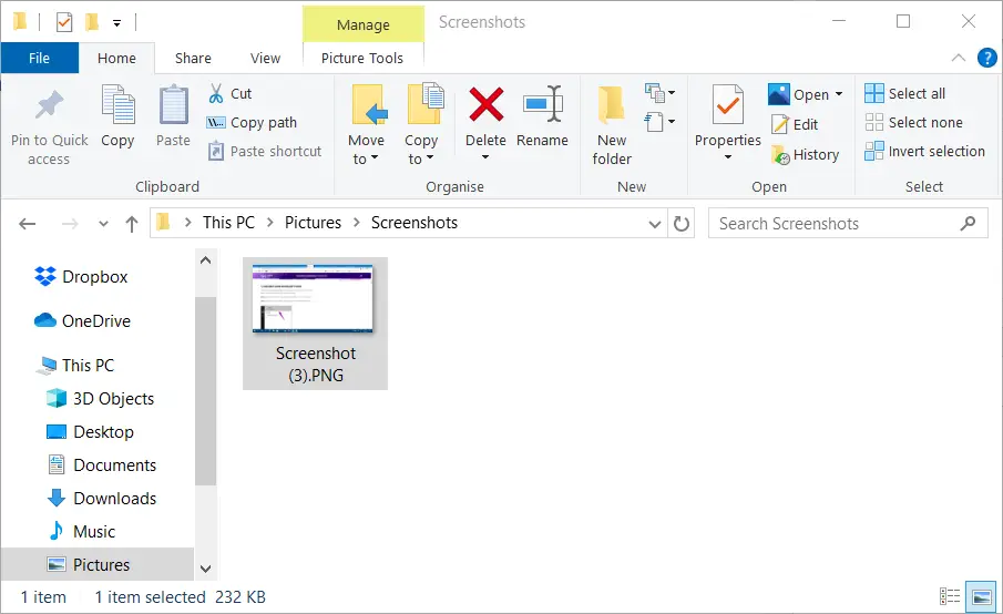 Carpeta de capturas de pantalla captura de pantalla a jpg windows 10