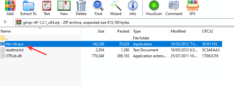 archivo-vtf.exe instalar complemento gimp
