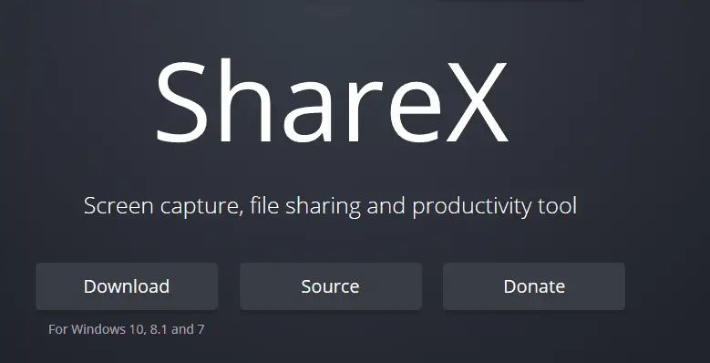 Sharex sitio web captura de pantalla un monitor windows 10