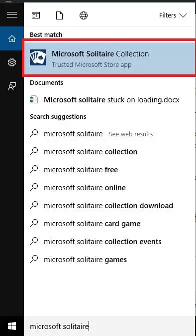 Microsoft Solitaire se atasca al cargar