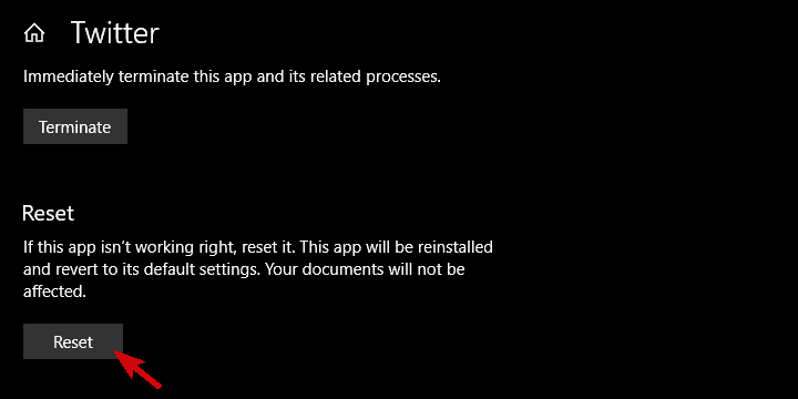 La aplicación de Twitter de Windows 10 no se abre
