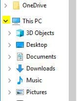 expandir esta PC en la captura de pantalla de Windows