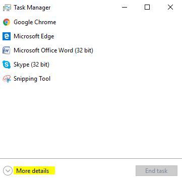 habilitar más detalles administrador de tareas windows 10