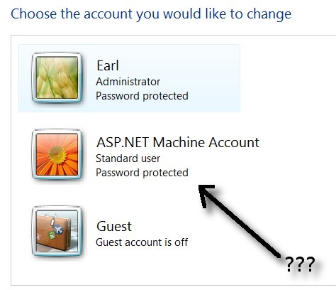 Corrija el mensaje emergente ASP-NET-Machine-Account en Windows 8