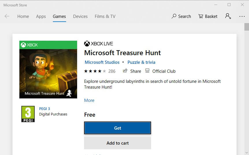obtener la búsqueda del tesoro de Microsoft