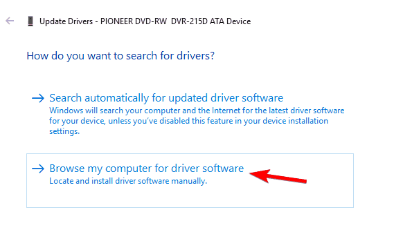 busque en mi computadora el DVD del software del controlador que no reproduce Windows 10