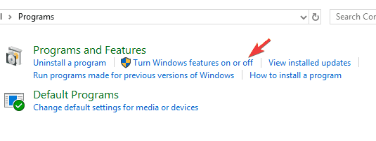 Activar funciones de Windows No se puede acceder a Samba