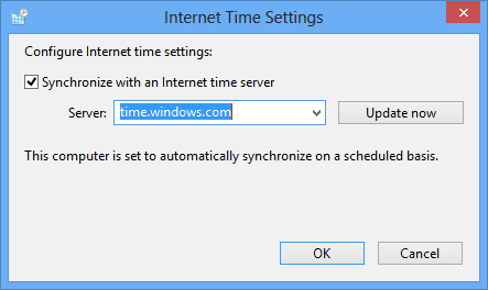 El reloj de la PC se atrasa en la configuración de hora y fecha de Internet