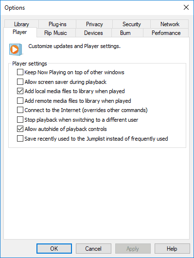 opciones del reproductor Windows Media Player no puede reproducir el archivo