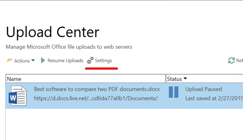 Centro de carga de Microsoft: configuración Se produjo un error al acceder a la caché de documentos de Office 