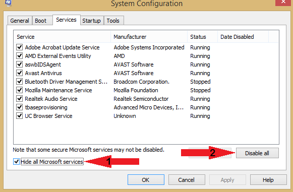 deshabilite todos los errores de actualización de Windows 0x8007007e