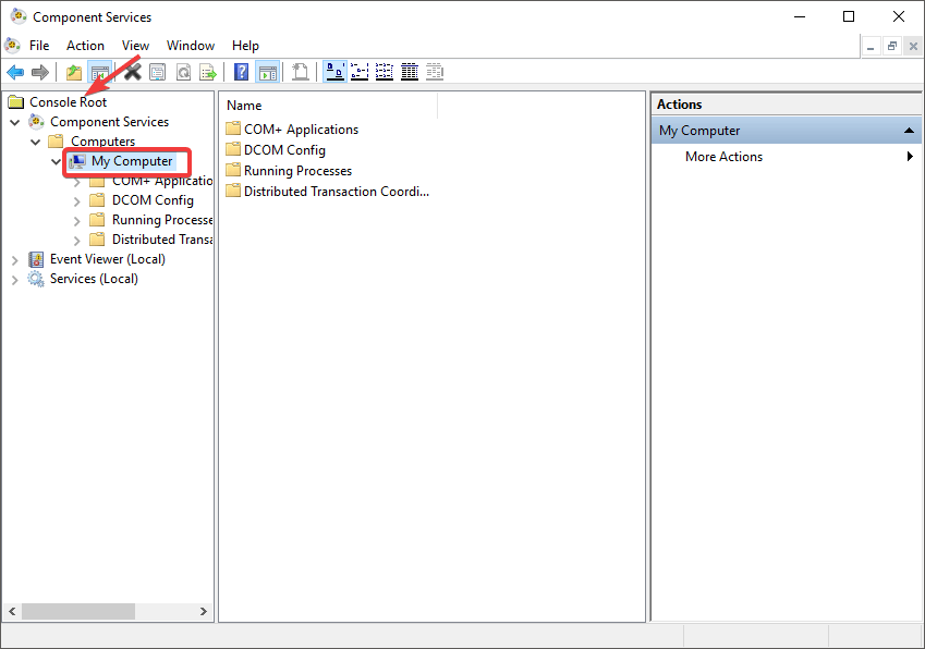 los servicios de componentes de mi computadora no tiene derechos de acceso al administrador de disco lógico