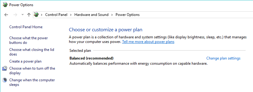 Su computadora excede la clasificación de energía elija un plan de energía