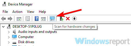 escanear en busca de cambios de hardware el reconocimiento facial de Windows 10 no funciona