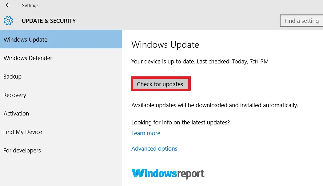 actualización de Windows comprobar si hay actualizaciones