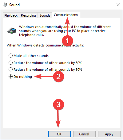 las comunicaciones no hacen nada el volumen de la pc baja solo