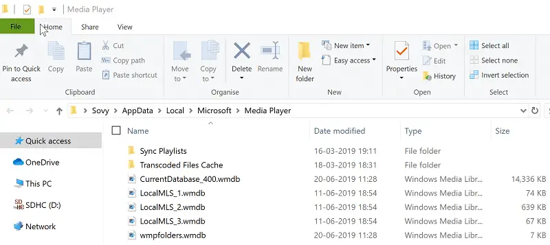 Reconstruya la base de datos de la biblioteca WMP si Windows Media Player no puede eliminar un archivo del dispositivo