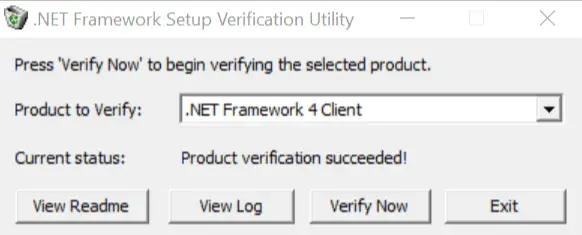 Verificación de Net Framework