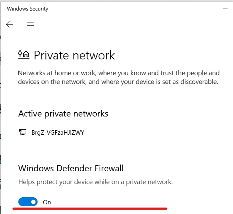 Deshabilitar el cortafuegos Windows 10