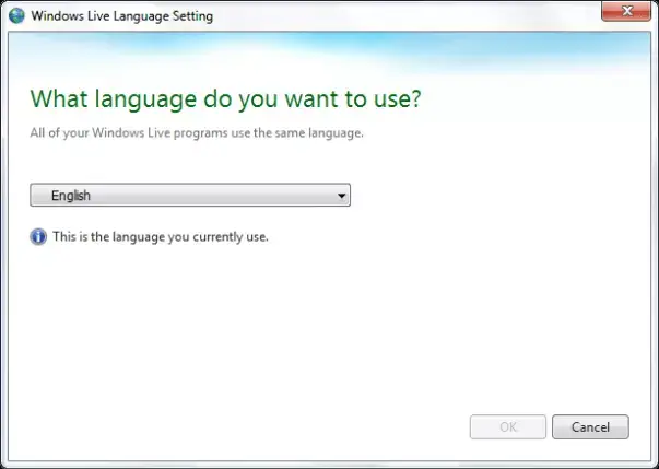 cambiar el idioma de Windows Live Mail