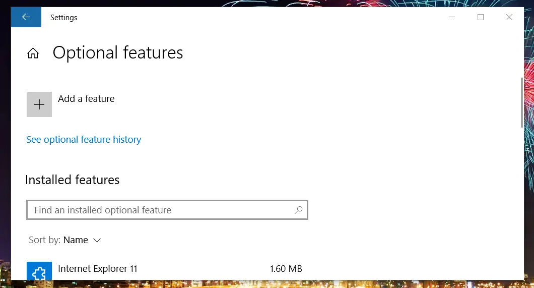Las características opcionales instalan la consola de administración de políticas de grupo de Windows 10