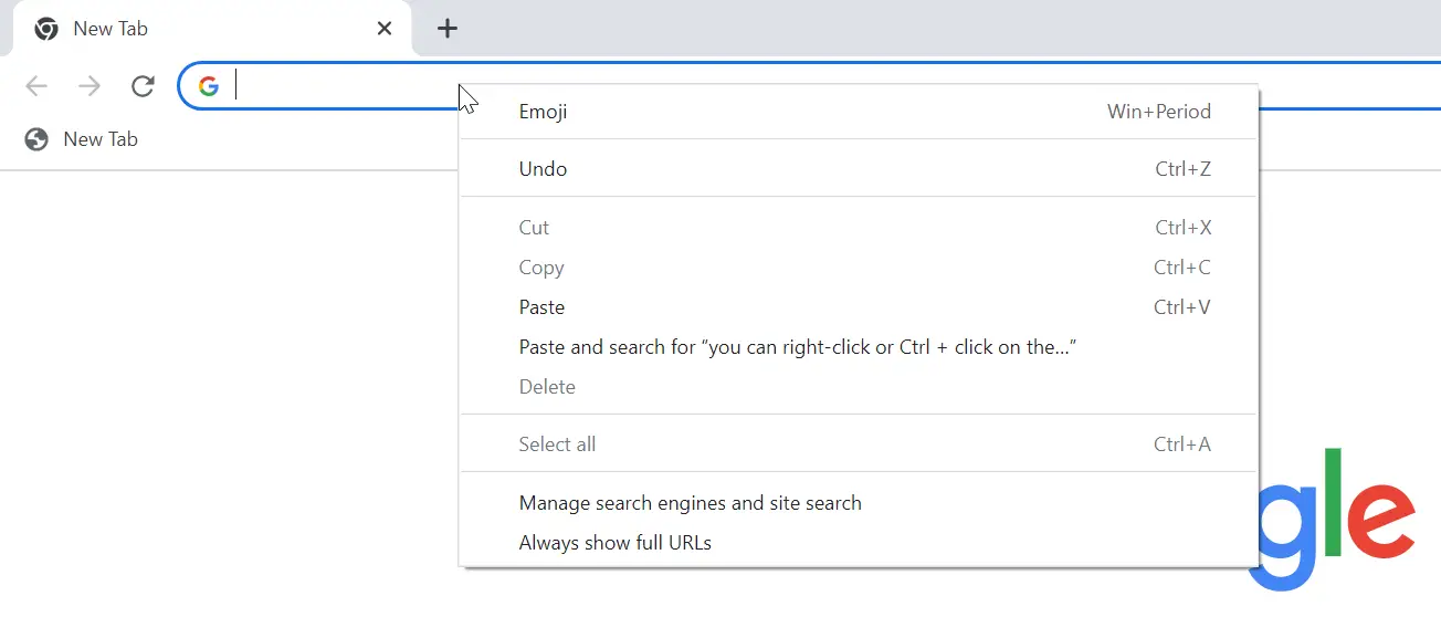 Chrome muestra la URL completa, haz clic con el botón derecho en la barra de direcciones