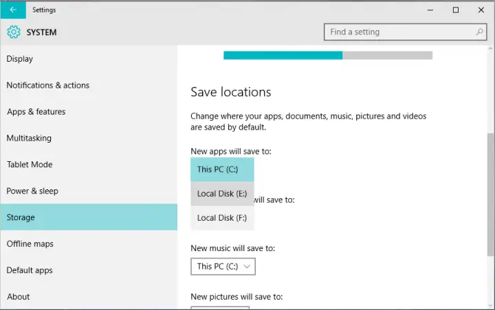 Cómo mover aplicaciones universales a otra partición de disco en Windows 10 wind8apps