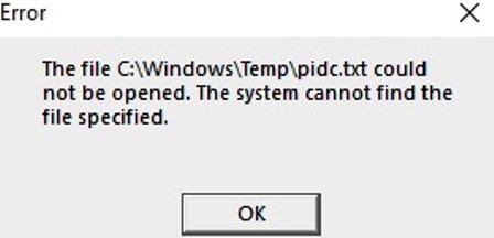 Error de pidc.txt al iniciar en Windows 10