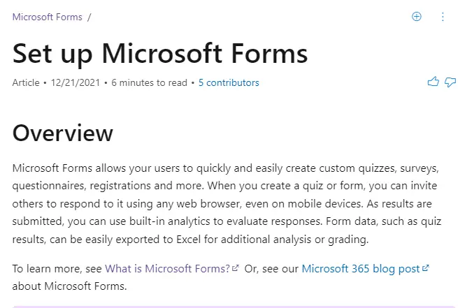 cómo habilitar la cuenta de Microsoft Forms cuando actualiza Windows