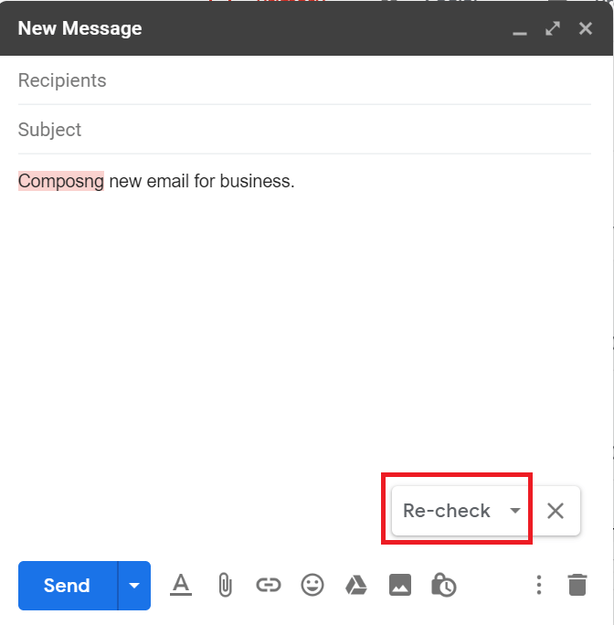 Gmail no revisa la ortografía