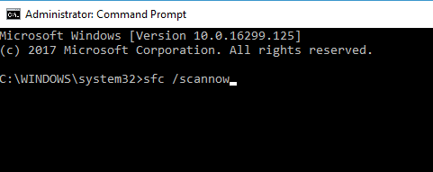 La base de datos de mosaicos del indicador de comando sfc scannow está dañada 