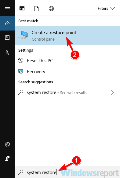 crear un punto de restauración buscar Sin Administrador de tareas Windows 10