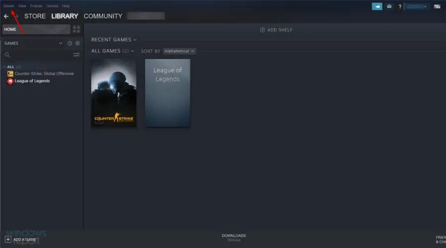 hacer una copia de seguridad de los archivos del juego de Steam, seleccionar Steam
