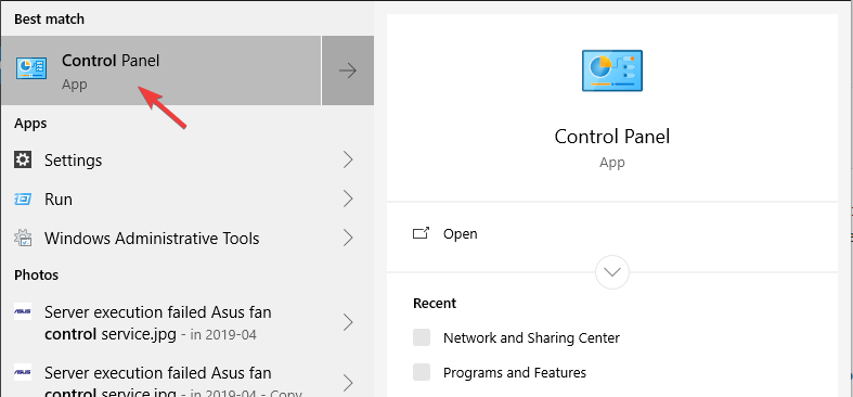 abra el panel de control Windows Media Player ha dejado de funcionar