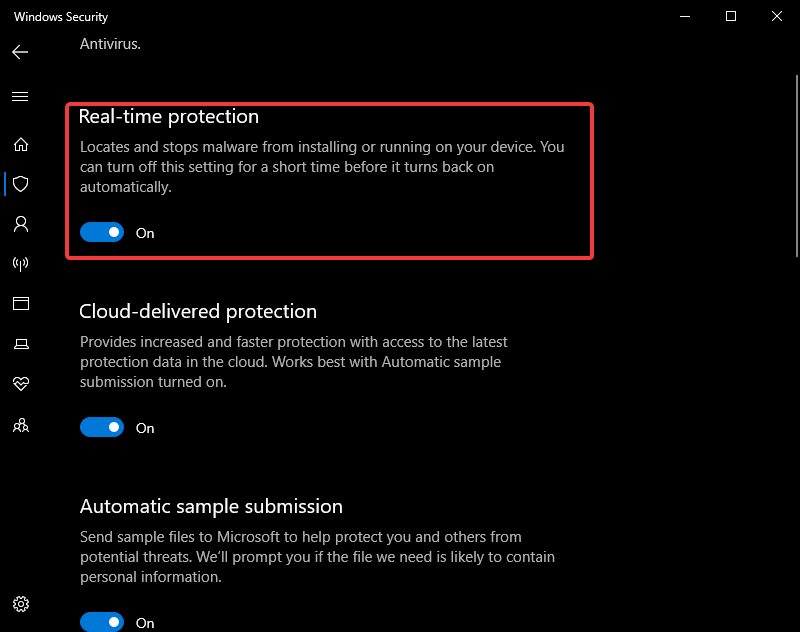 deshabilitar el punto de entrada de error de origen de Windows Defender no encontrado