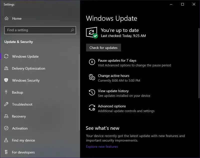 Windows 10 Buscar actualizaciones