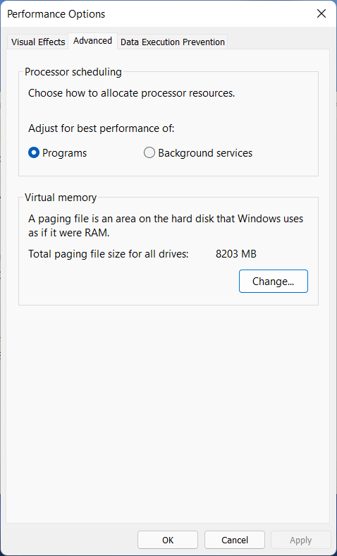 aumentar la memoria virtual windows 11